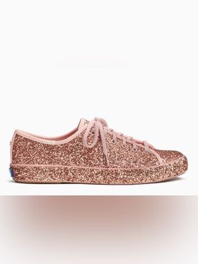 Keds x Kate Spade Glitter Sneakers Rose Gold Pink Kickstart Size 8